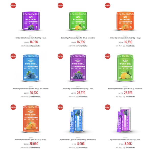 BIO-STEEL Produkte mit 12% Rabatt Code: HardyMP